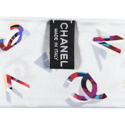 Chanel Silk CC Slim Bandeau Scarf Light Blue 3 of 3