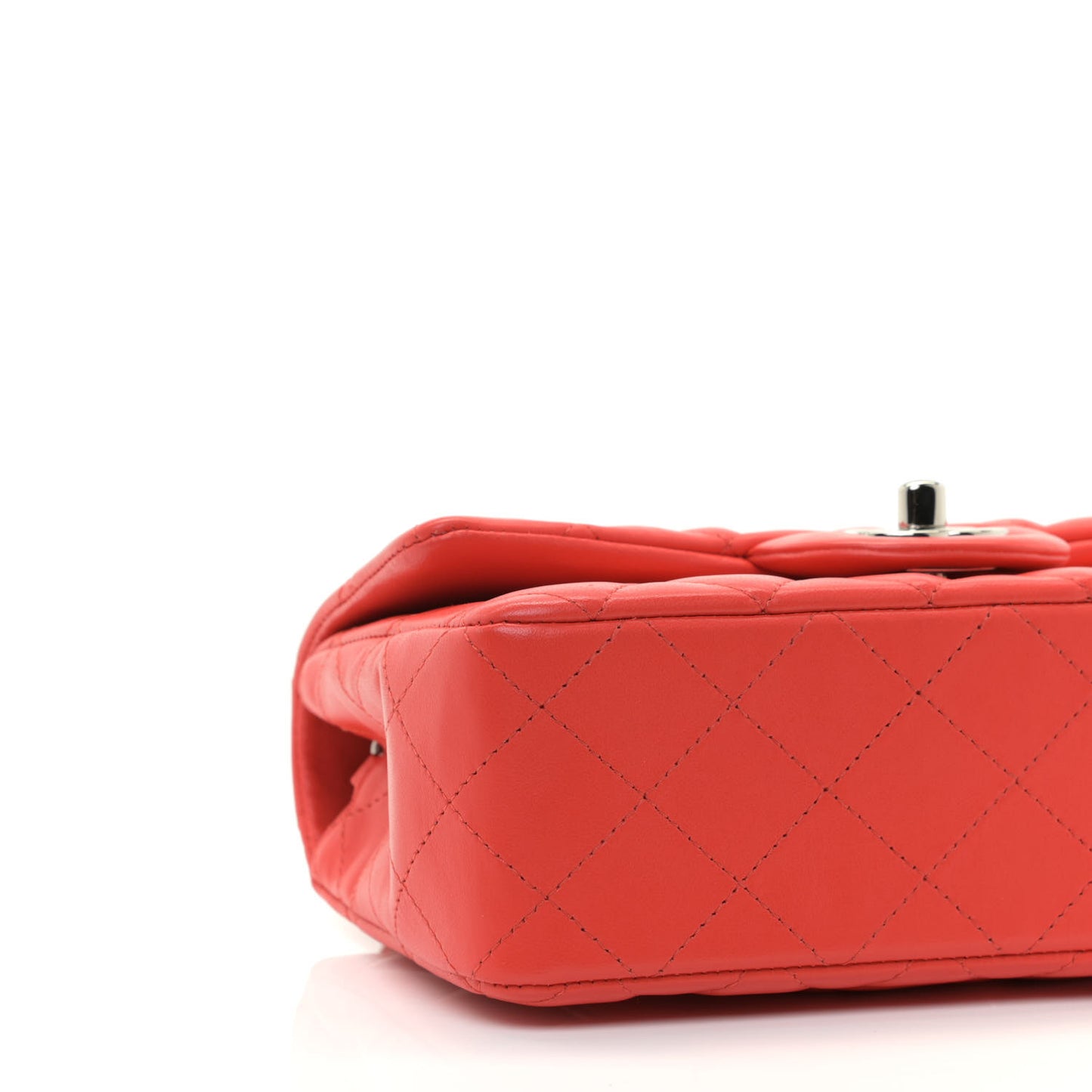 Lambskin Quilted Mini Rectangular Flap Red