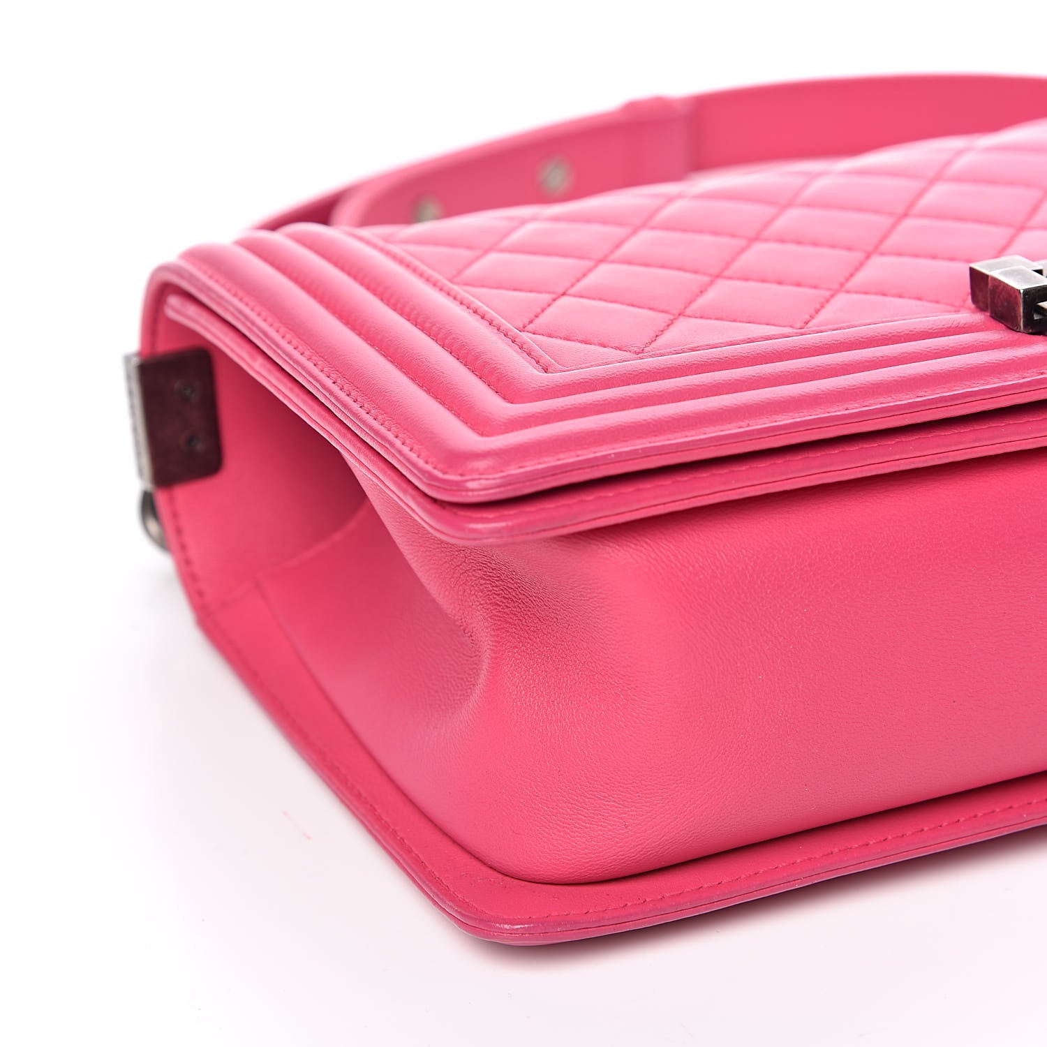 Chanel Lambskin Quilted Medium Boy Flap Dark Pink 8 of 10
