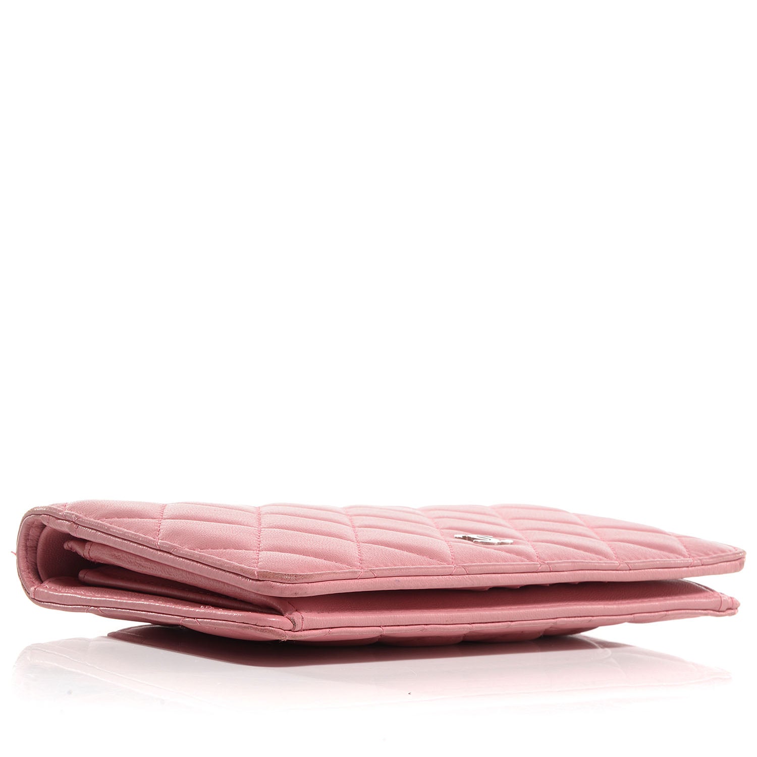 Chanel Lambskin Quilted Yen Wallet Pink 4 of 9