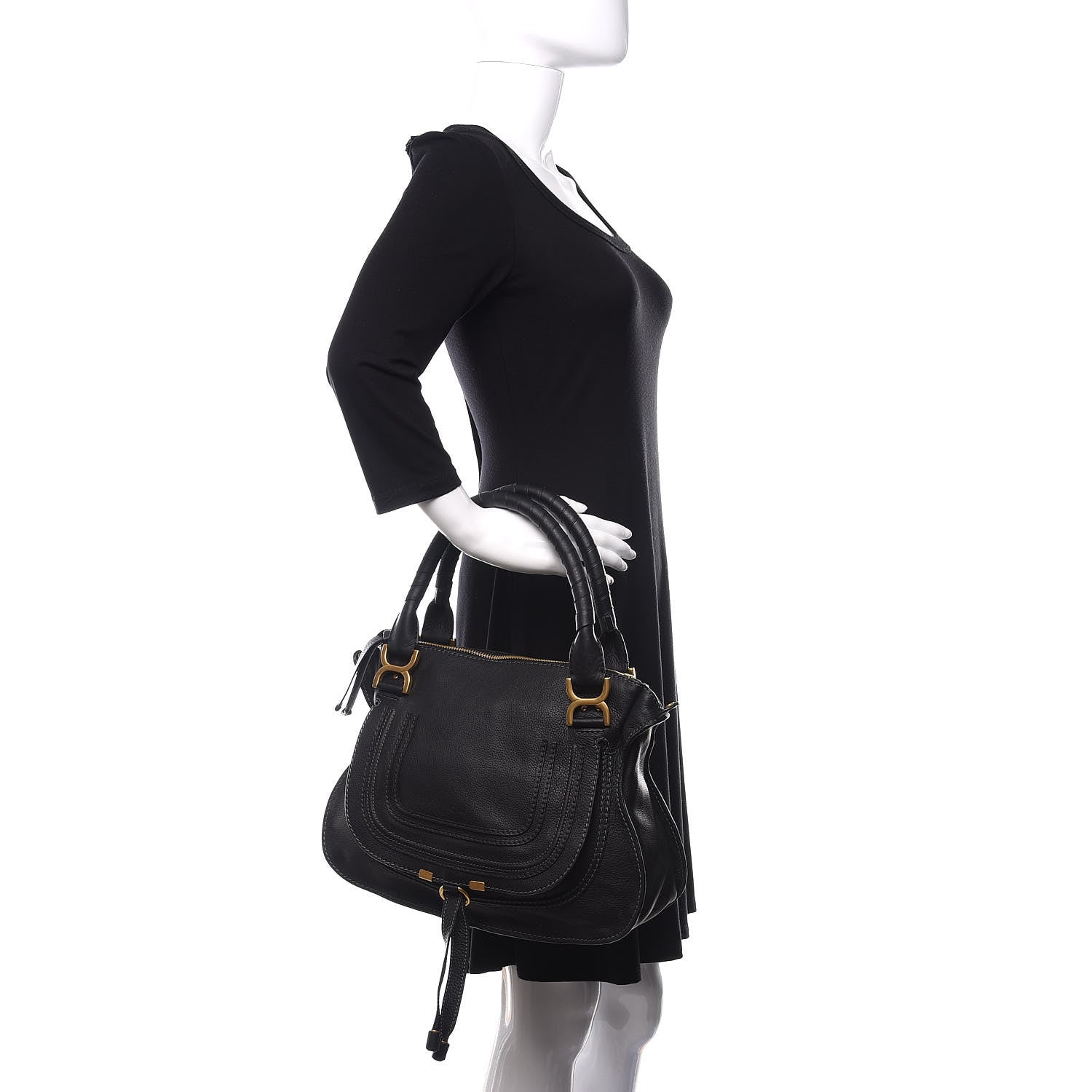 Chloe Calfskin Medium Marcie Satchel Black 3 of 11