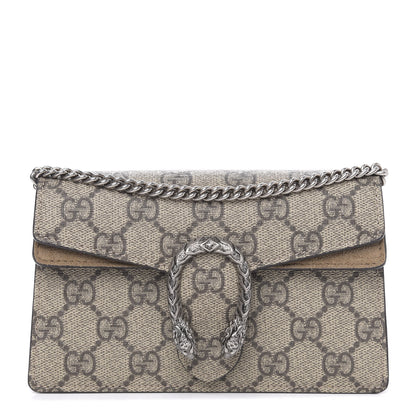 Gucci GG Supreme Monogram Super Mini Dionysus Shoulder Bag Taupe 1 of 11