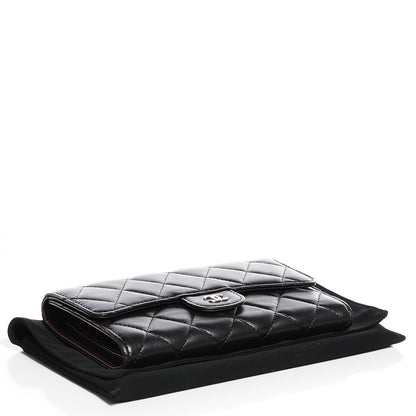 Chanel Lambskin Quilted Large Flap Wallet Black 4 of 8