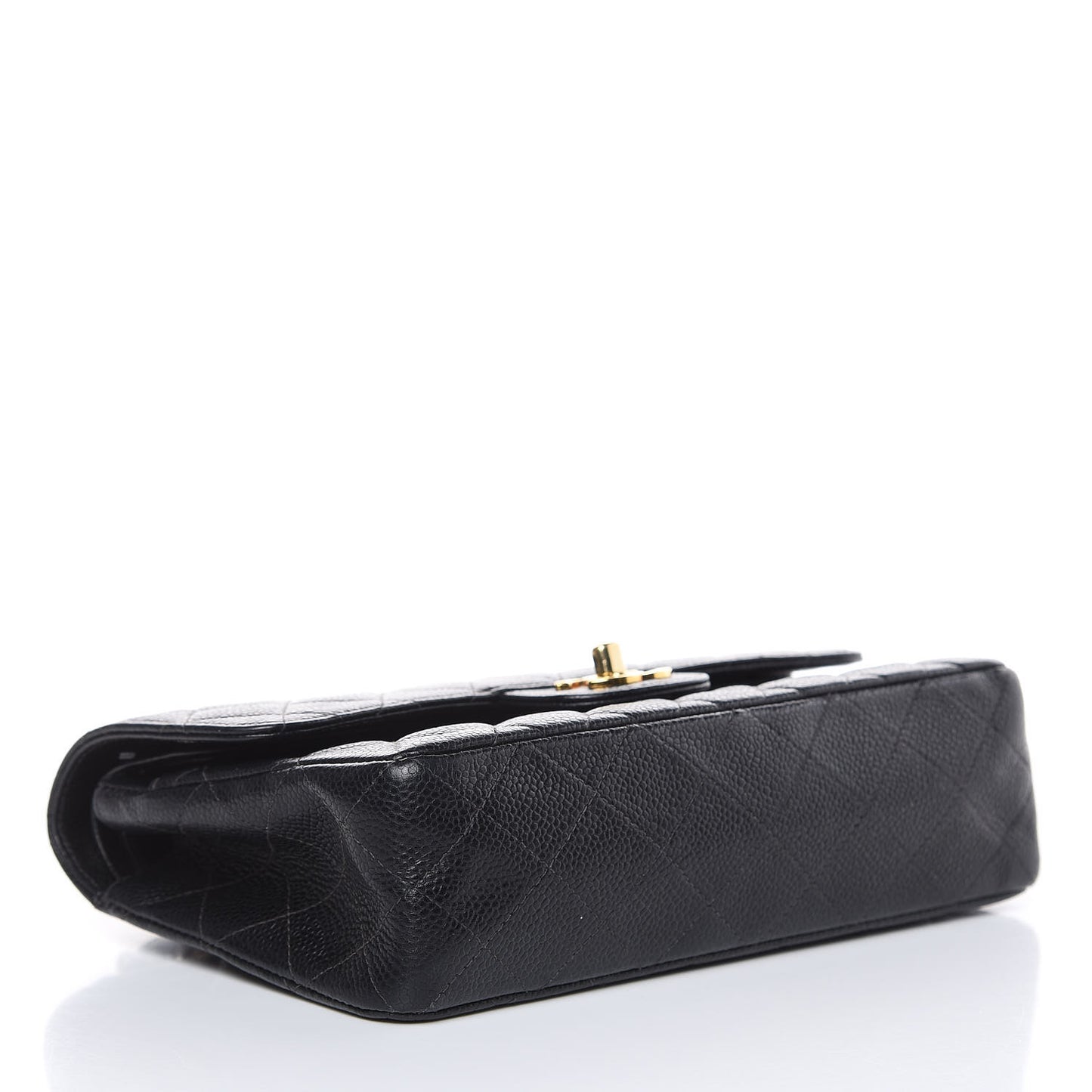 Caviar Quilted Small Double Flap Black