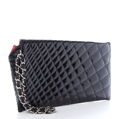 Chanel Patent Geometric Quilted Kaleidoscope Clutch Black 3 of 7