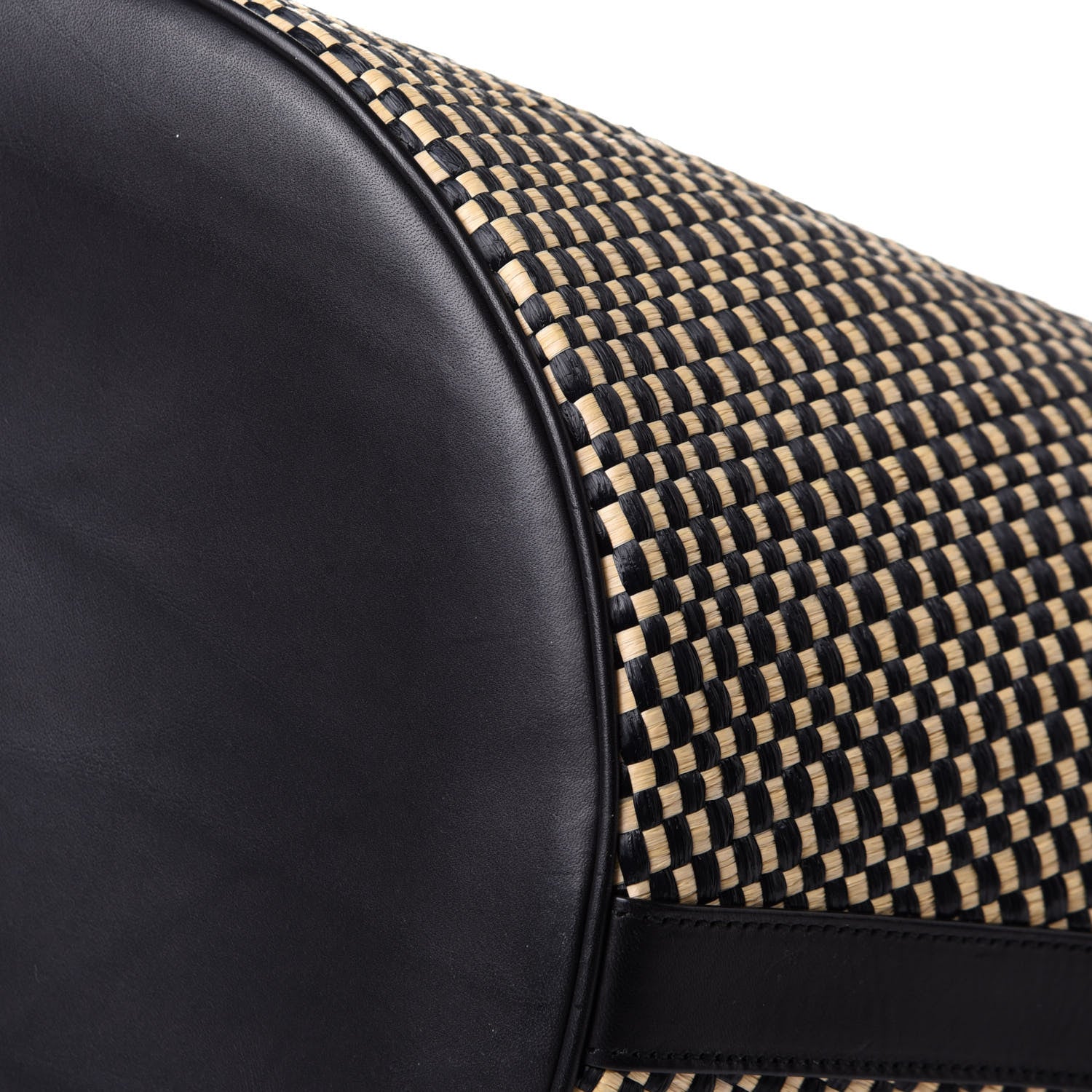 Saint Laurent Raffia Calfskin Medium Panier Tote Black Naturale 10 of 11