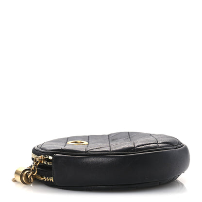 Saint Laurent Lambskin Quilted Round Le Maillon Round Tassel Chain Crossbody Bag Black 4 of 11