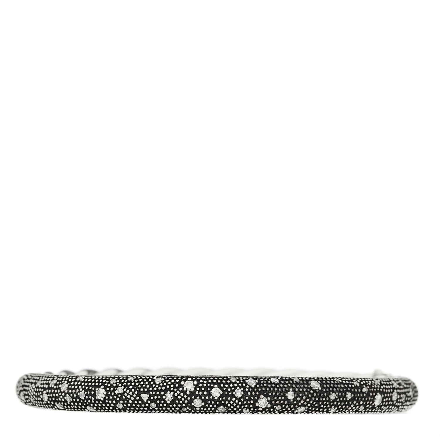 David Yurman Sterling Silver Diamond 5mm Midnight Melange Bangle Bracelet 2 of 8