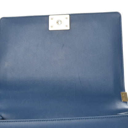 Chanel Lambskin Quilted New Medium Boy Flap Blue 14 of 14