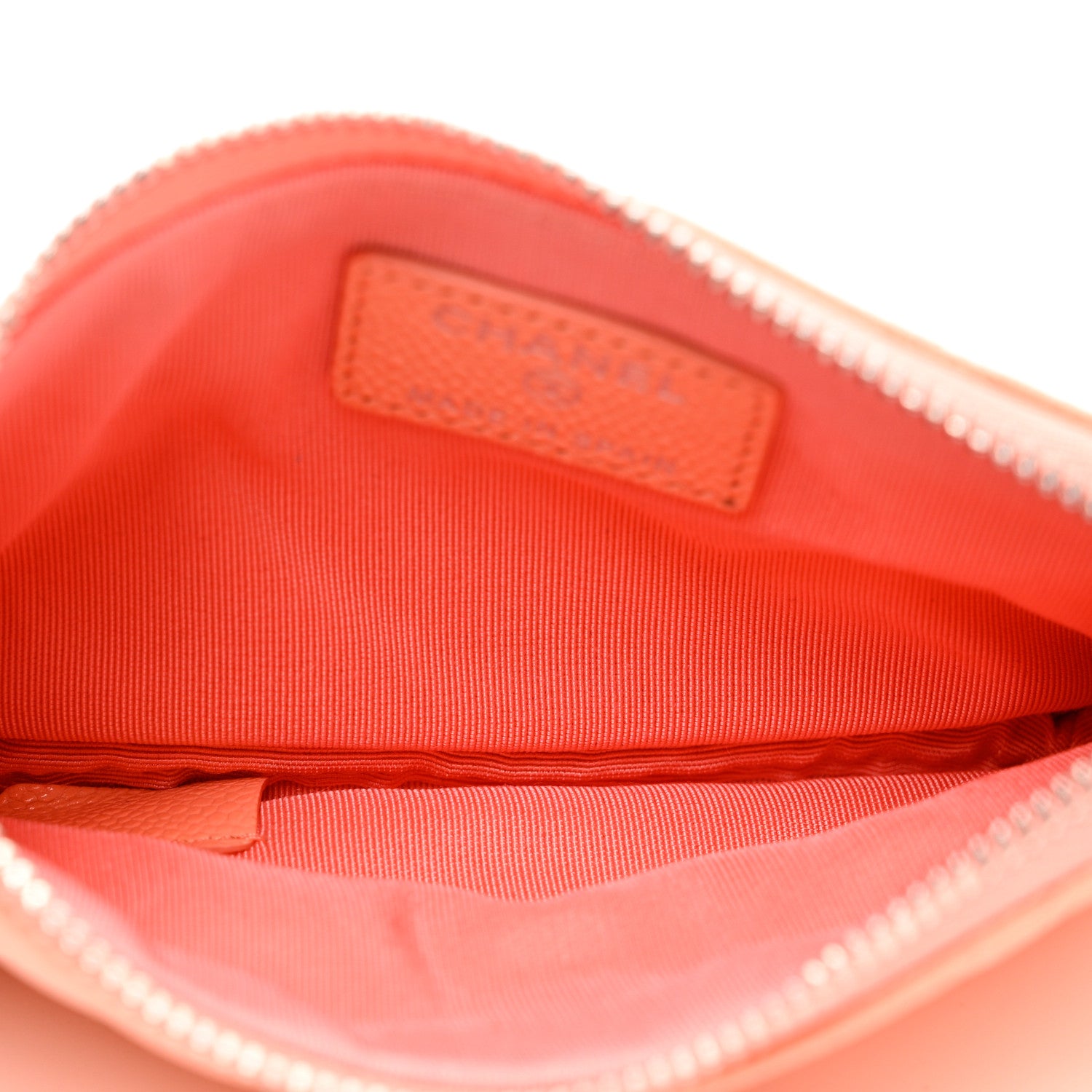 Chanel Caviar Quilted Small Cosmetic Case Coral 5 of 7