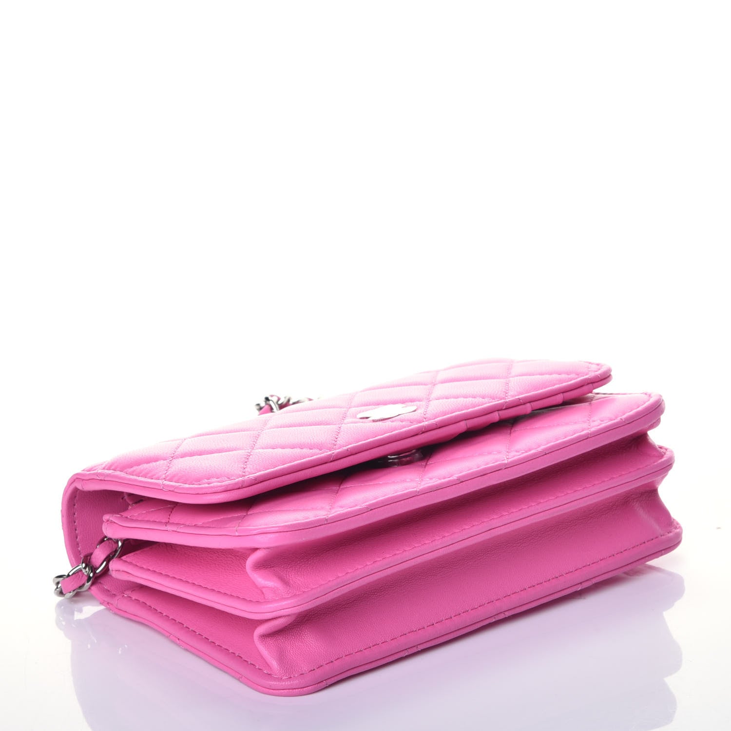 Chanel Lambskin Quilted Mini Wallet On Chain WOC Pink 4 of 10