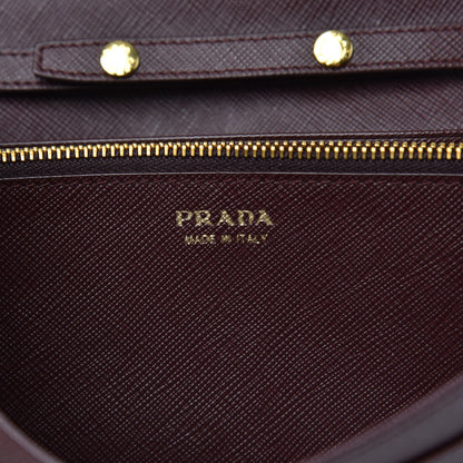 Prada Saffiano Metal Oro Chain Wallet Granato 6 of 9