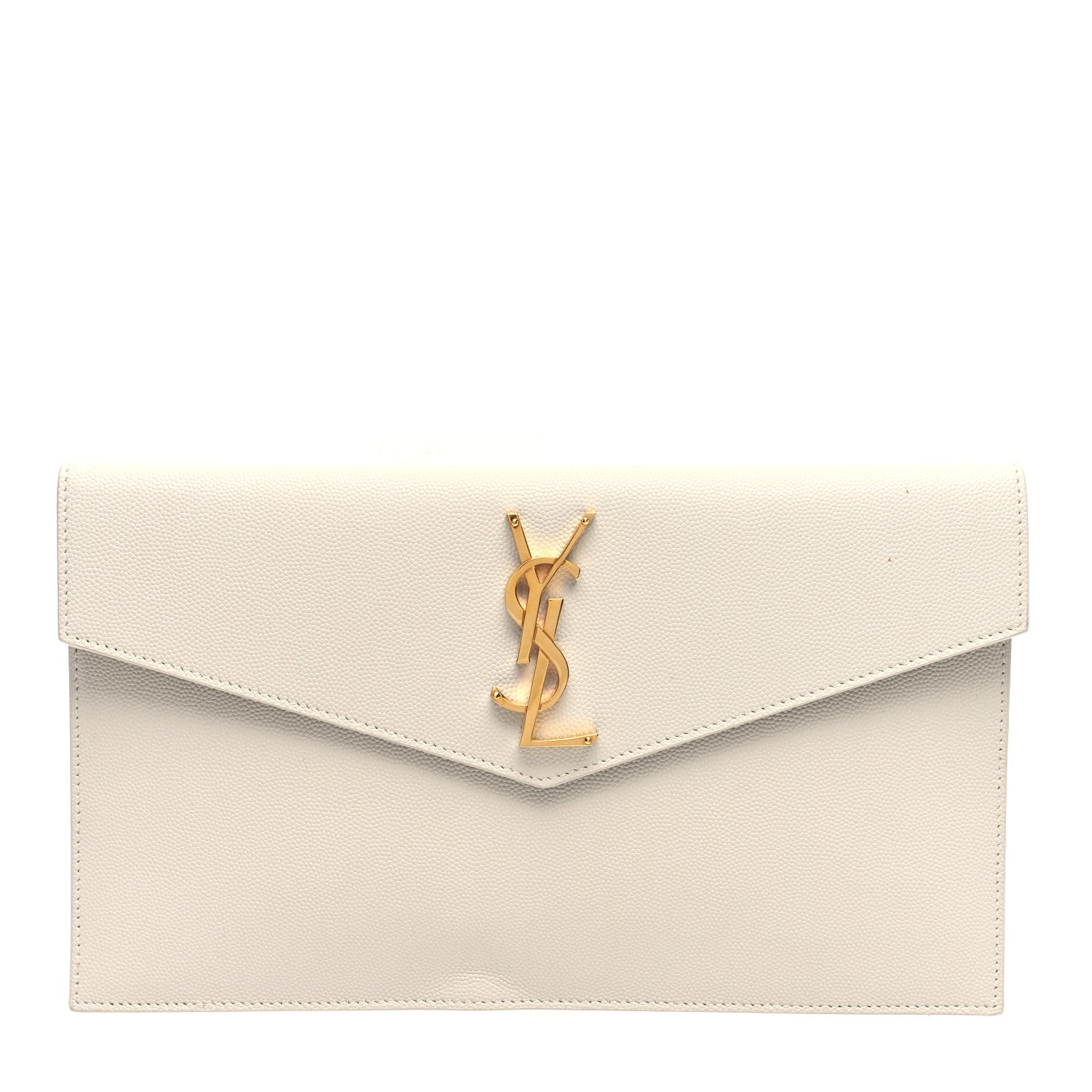 Saint Laurent Grain De Poudre Uptown Pouch Blanc Vintage 1 of 8