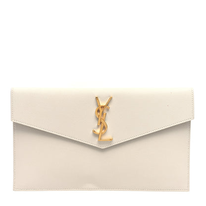 Saint Laurent Grain De Poudre Uptown Pouch Blanc Vintage 1 of 8