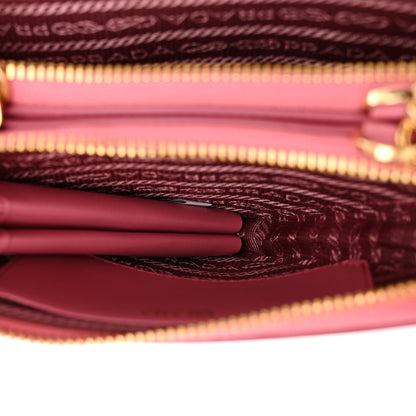 Prada Raffia Calfskin Crochet Logo Embroidered Mini Triangle Pouch Petalo 6 of 12