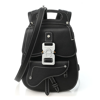 Christian Dior Grained Calfskin Mini Saddle Backpack  Black 1 of 10