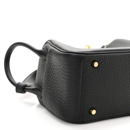 Hermes Taurillon Clemence Mini Lindy 20 Black 8 of 10