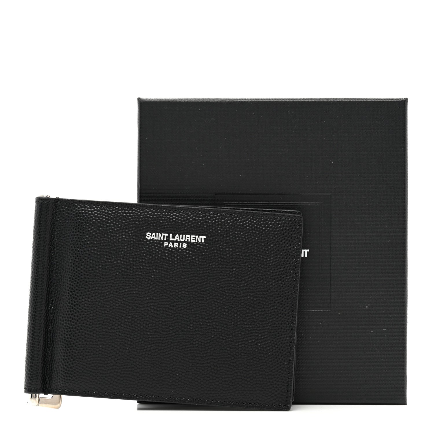 Saint Laurent Grain De Poudre Bill Clip Card Case Black 8 of 8