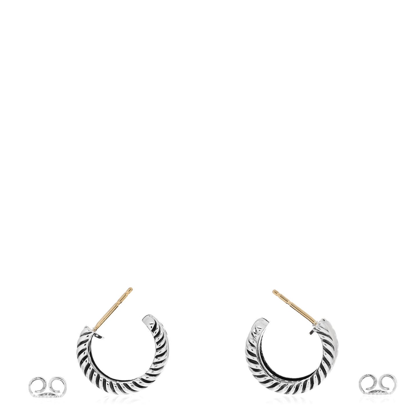 Sterling Silver 14K Yellow Gold 16mm Cable Classics Hoop Earrings