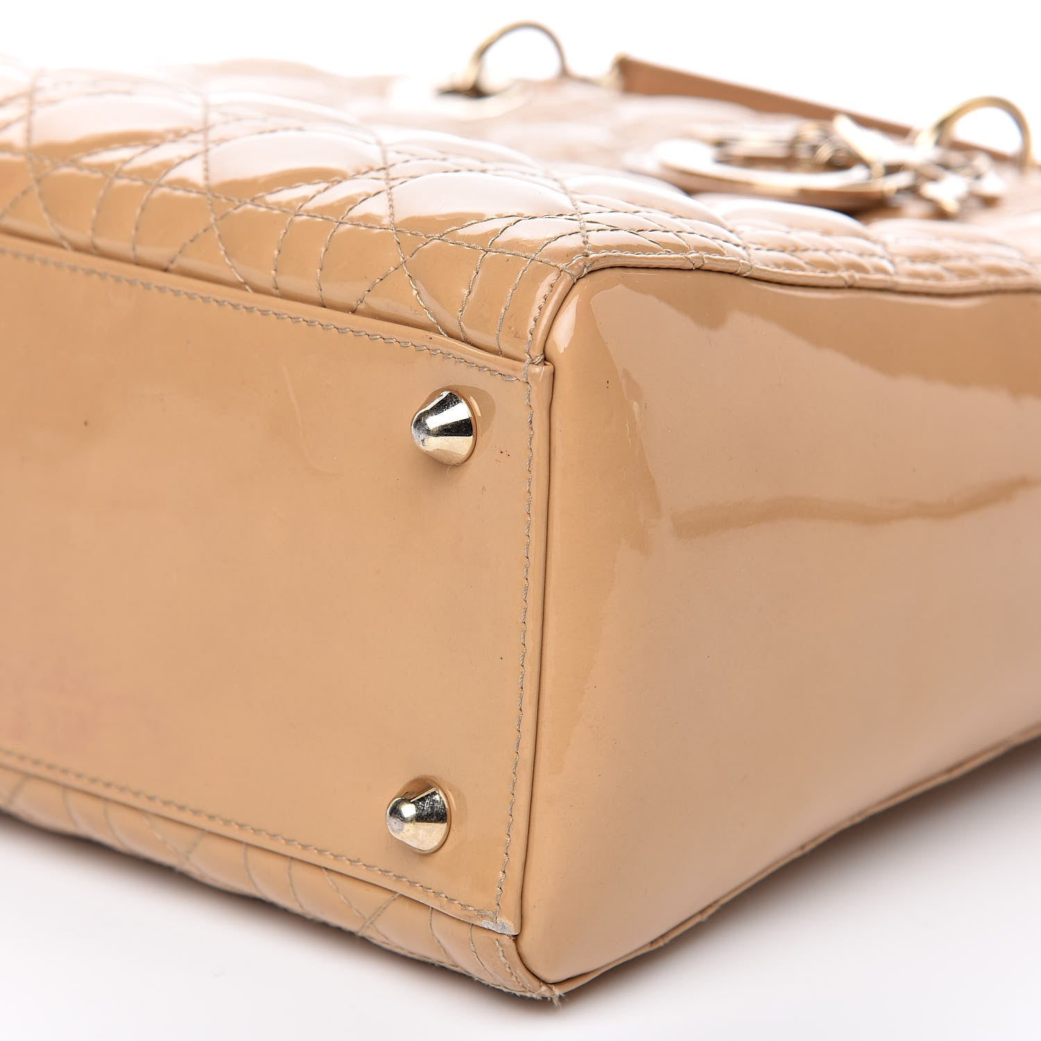 Christian Dior Patent Cannage Large Lady Dior Beige 9 of 21