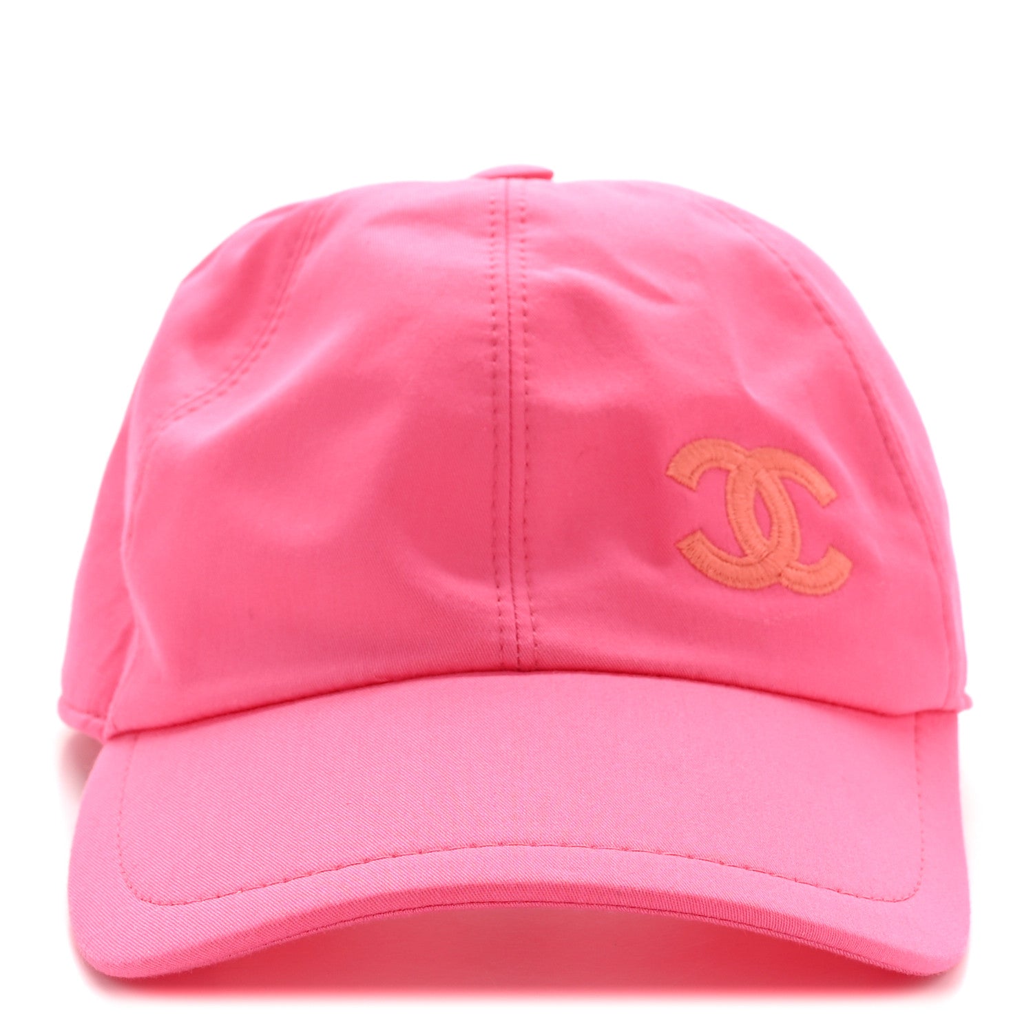 Chanel Cotton CC Cap Hat Fuchsia Orange 3 of 11
