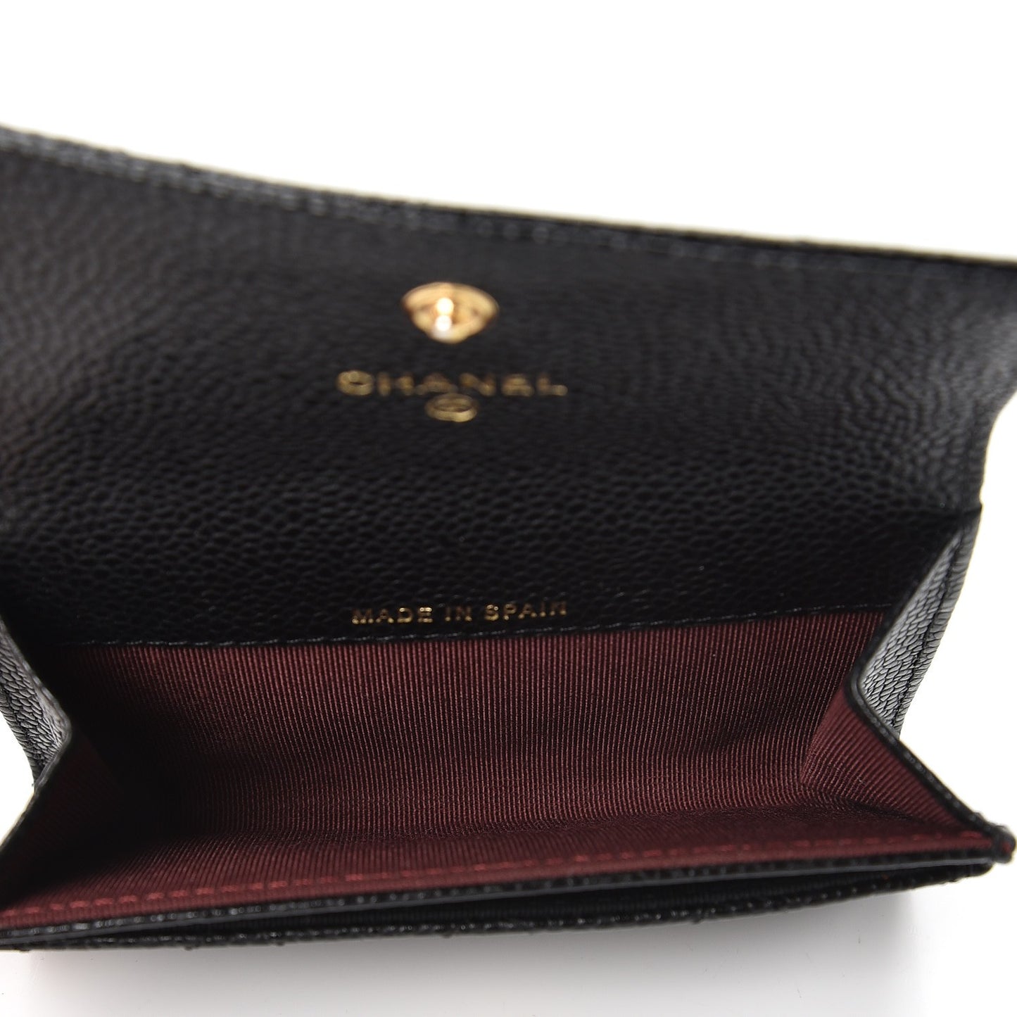 Caviar Quilted Flap Card Holder Black