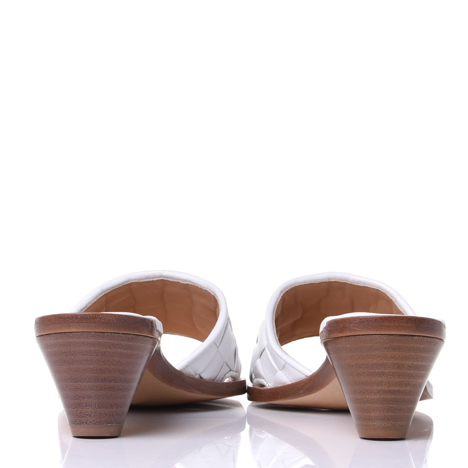 Bottega Veneta Nappa Intrecciato Heeled Sandals 38.5 Optic White 6 of 10