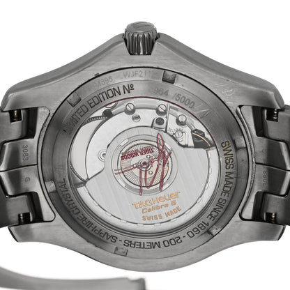Tag Heuer Stainless Steel 39mm Link Tiger Woods Automatic Watch Black WJF211D 4 of 5