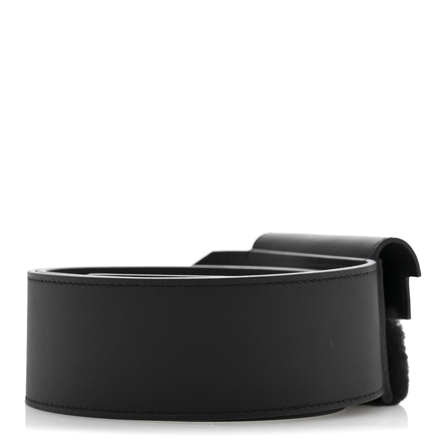 Hermes Swift Shearling Pocket Kelly Pluch Shoulder Strap Black 2 of 6
