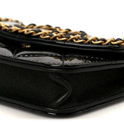 Chanel Patent Quilted Chain Around Heart Mini Chain Flap Black 9 of 9