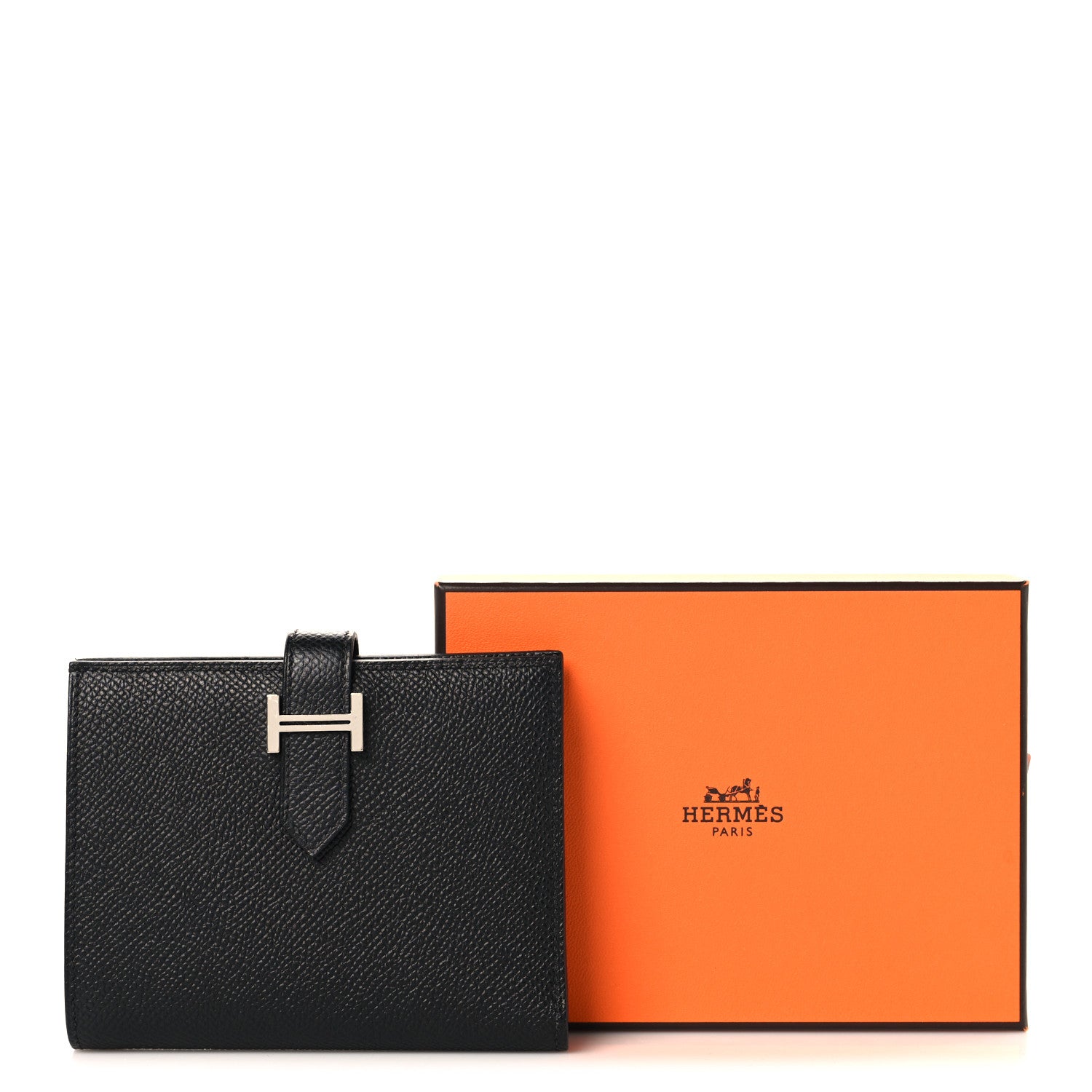 Hermes Epsom Bearn Compact Wallet Black 8 of 8