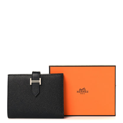 Hermes Epsom Bearn Compact Wallet Black 8 of 8