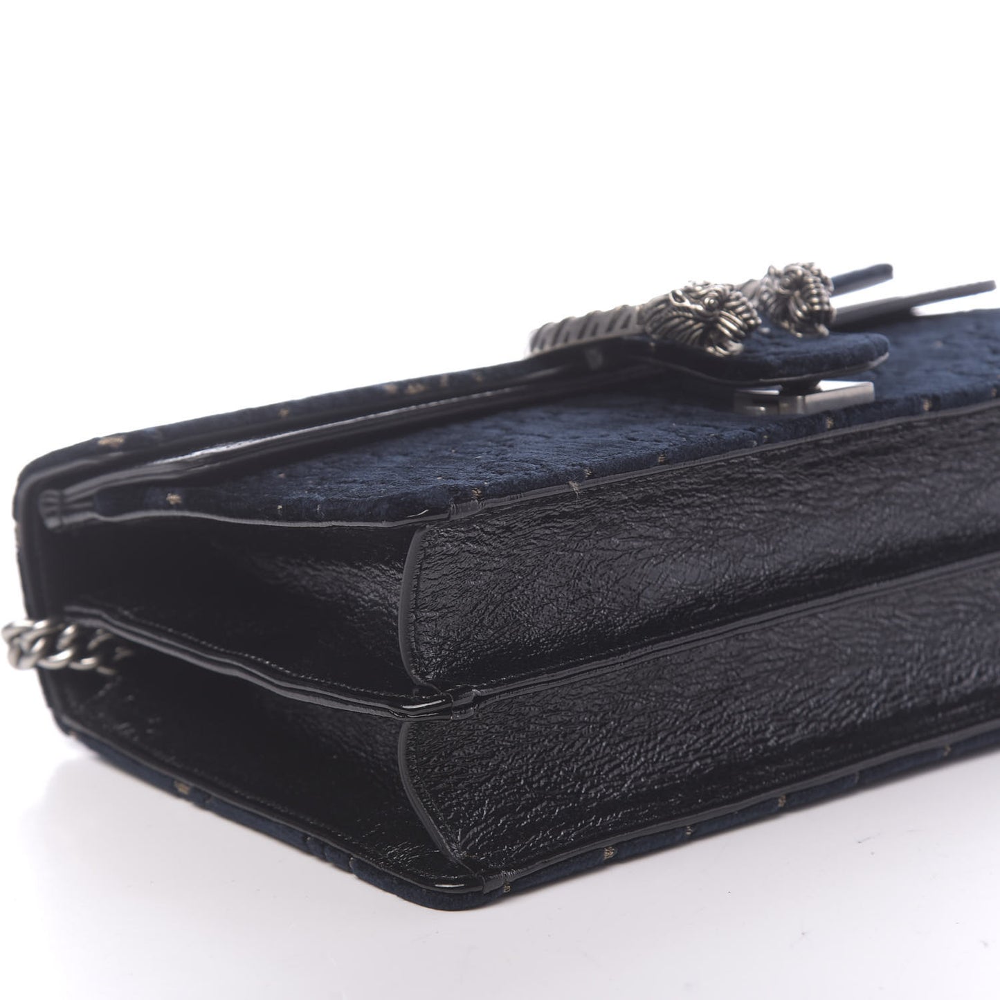 Velvet Skipper GG Monogram Small Dionysus Shoulder Bag Blue Beige Black