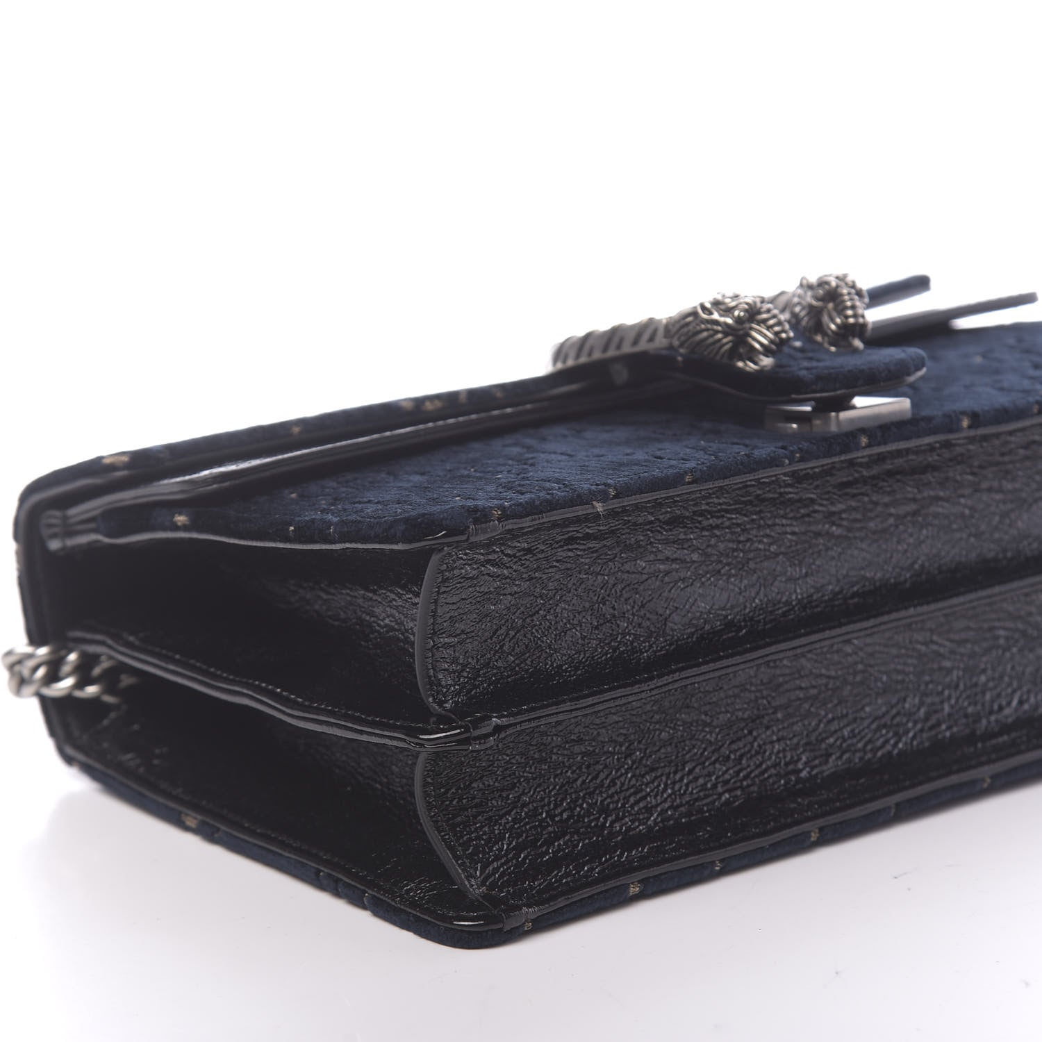 Gucci Velvet Skipper GG Monogram Small Dionysus Shoulder Bag Blue Beige Black 8 of 11