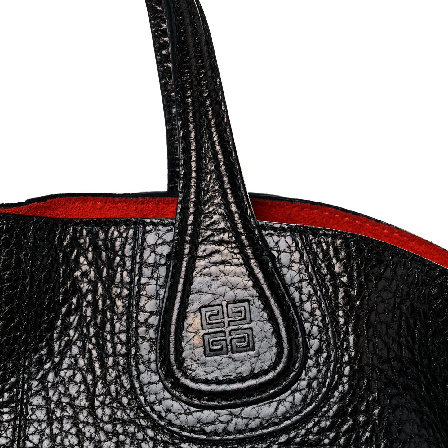 Glazed Pebbled Calfskin Nightingale North South Tote Black