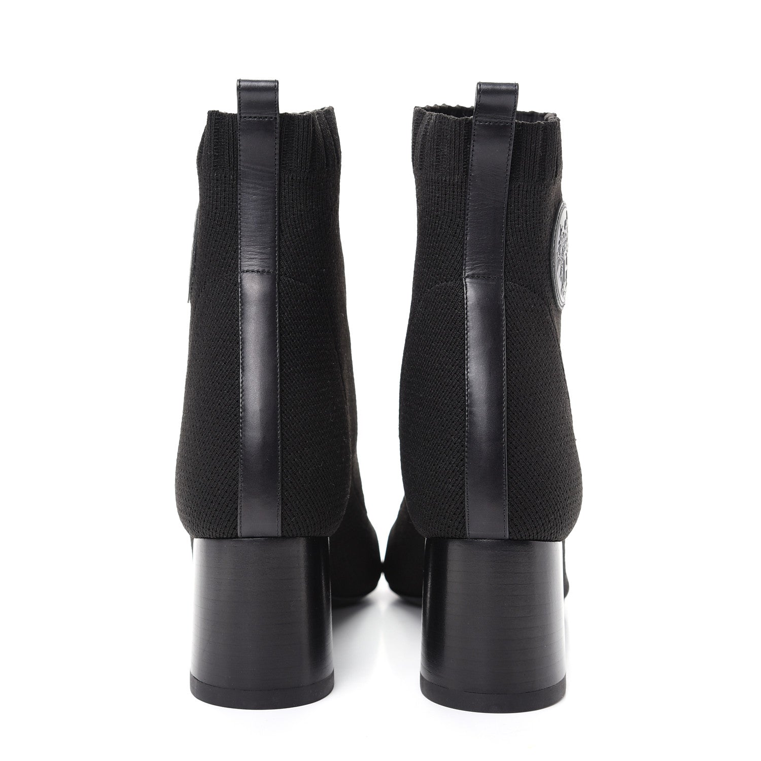 Hermes Knit Calfskin Volver Ankle Boots 38.5 Black 5 of 11