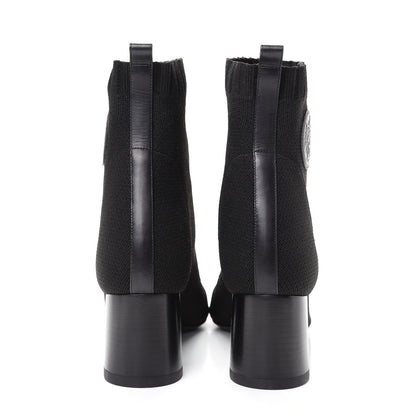 Hermes Knit Calfskin Volver Ankle Boots 38.5 Black 5 of 11