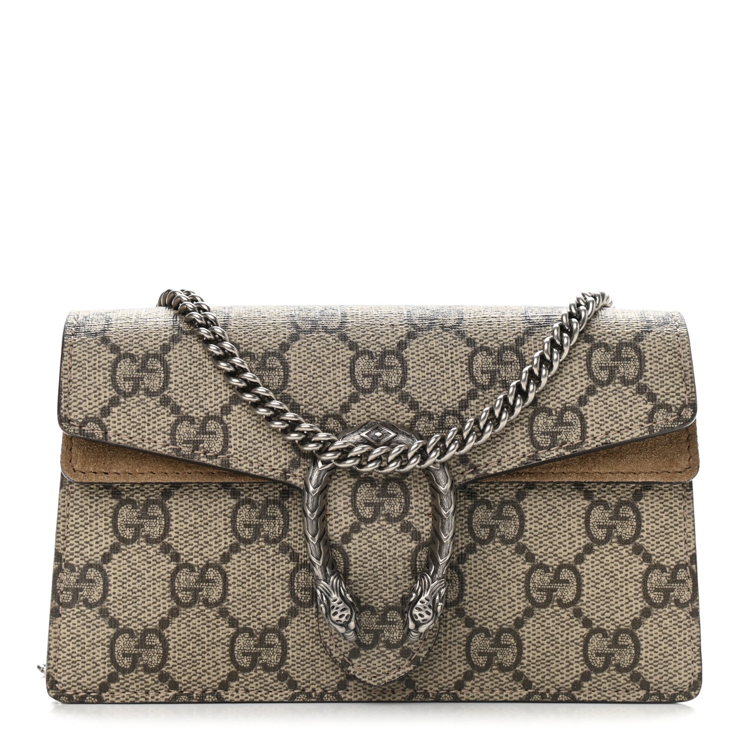 Gucci GG Supreme Monogram Super Mini Dionysus Shoulder Bag Taupe 1 of 8