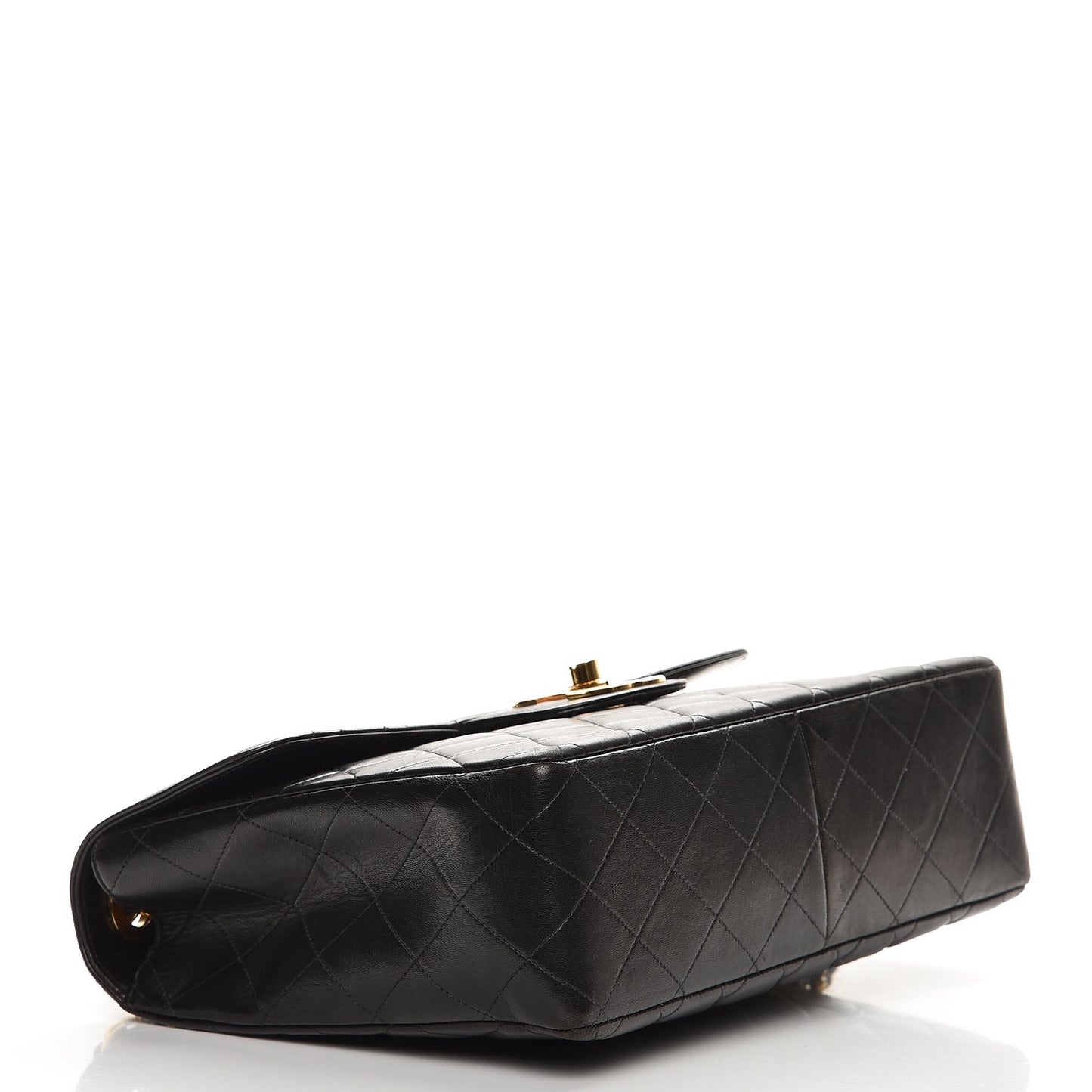 Lambskin Quilted Jumbo Single Flap Black