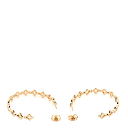 David Yurman 18K Yellow Gold Diamond Large Venetian Quatrefoil Hoop Earrings 3 of 5