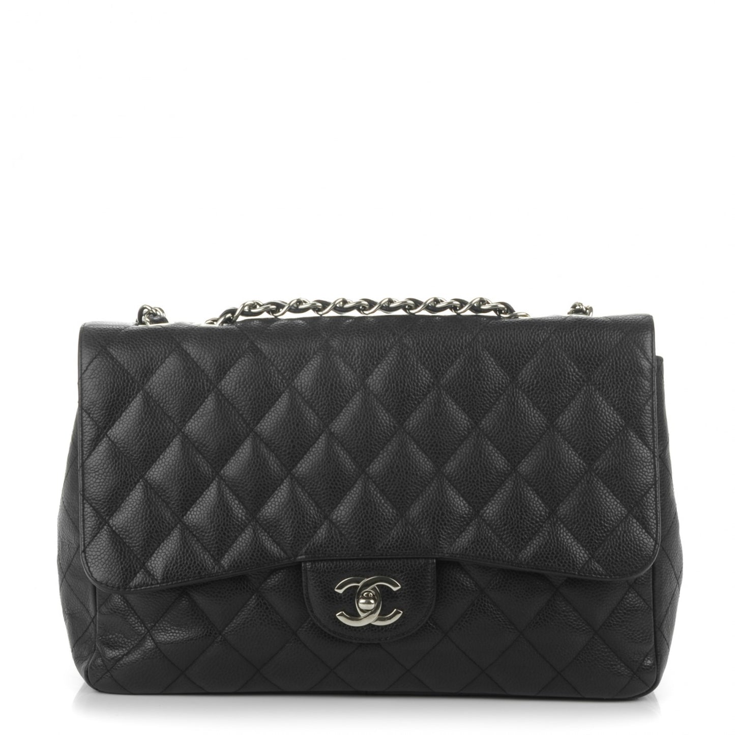 Caviar Quilted Jumbo Single Flap Black