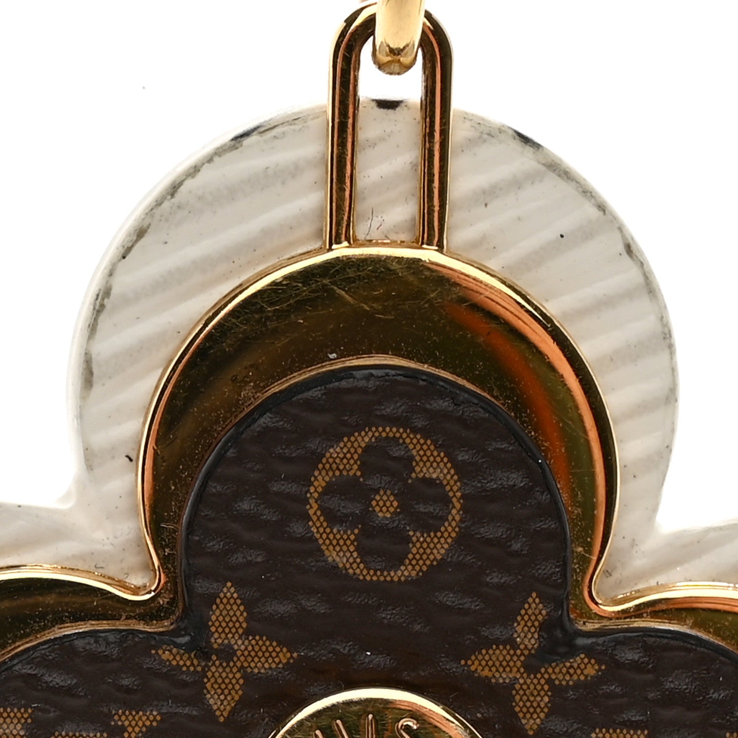 Louis Vuitton Monogram Epi Blooming Flowers Bag Charm Key Holder White 6 of 7