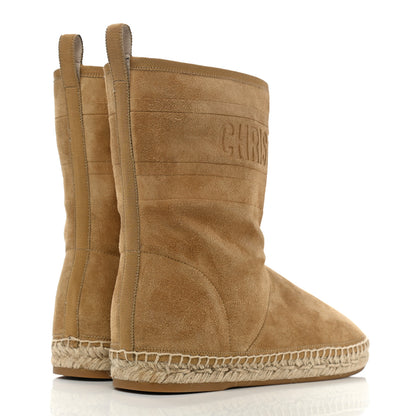 Christian Dior Calfskin Suede Shearling Granville Espadrille Boots 36.5 Natural 4 of 8