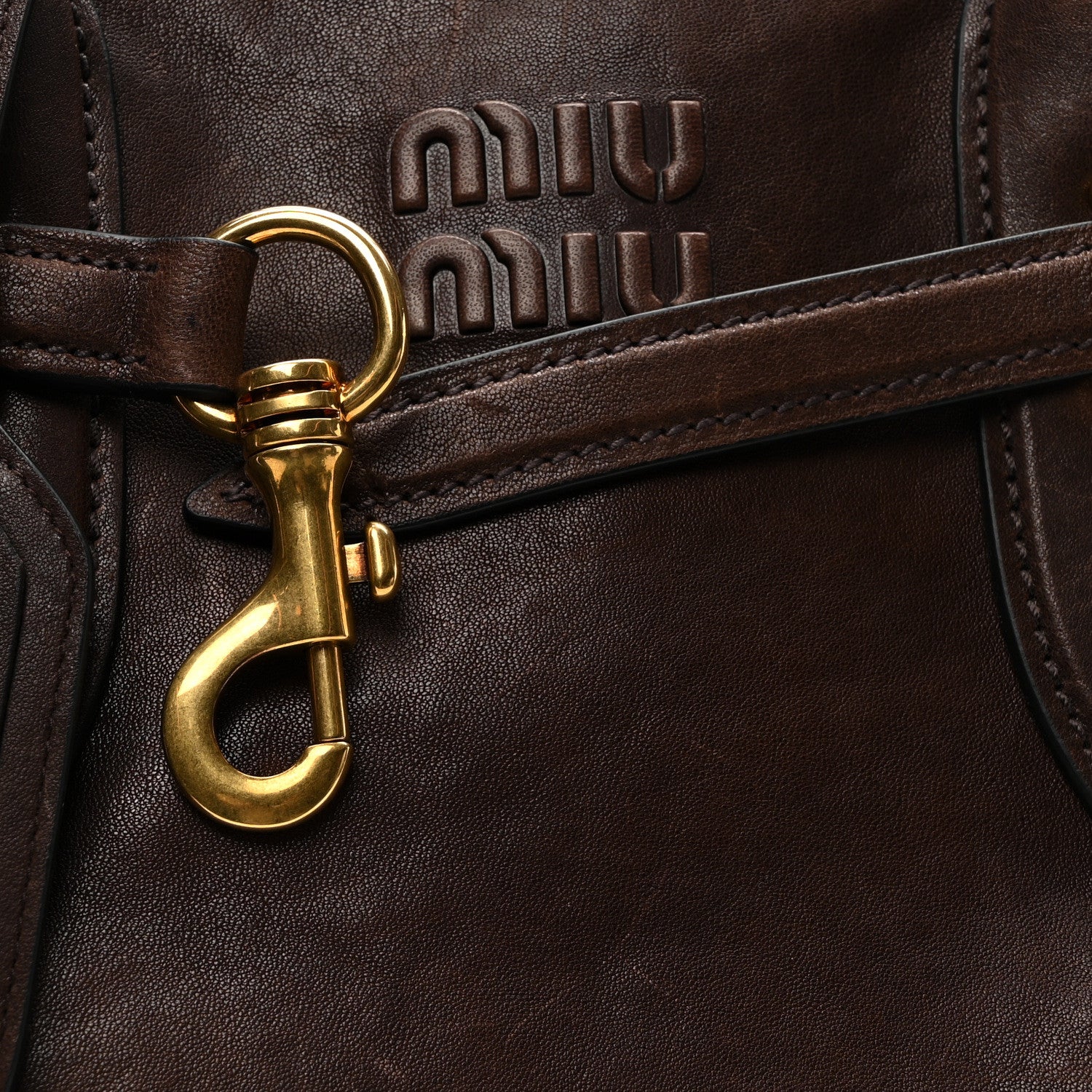 Miu Miu Nappa Medium Aventure Bag Briarwood 7 of 9