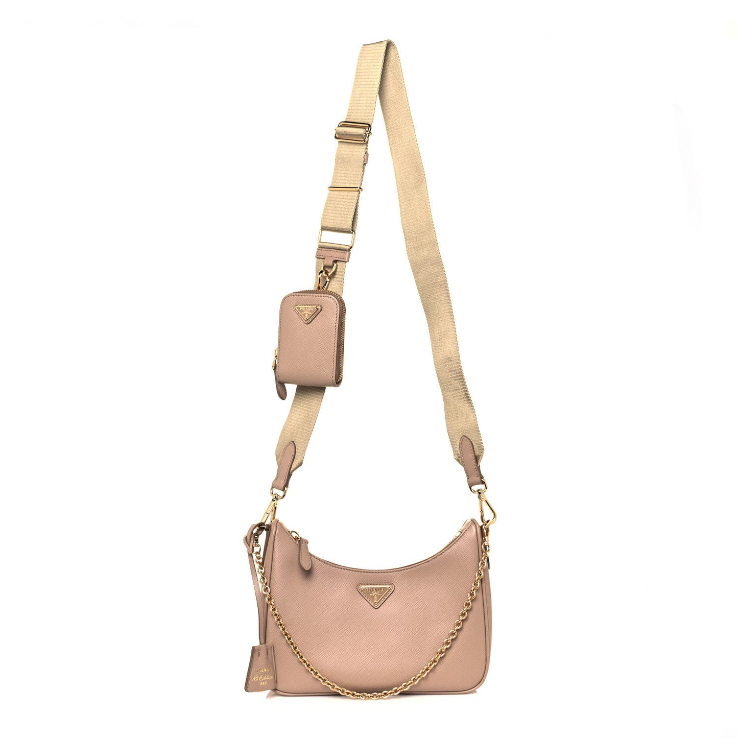 Saffiano Re-Edition 2005 Shoulder Bag Cammeo Beige