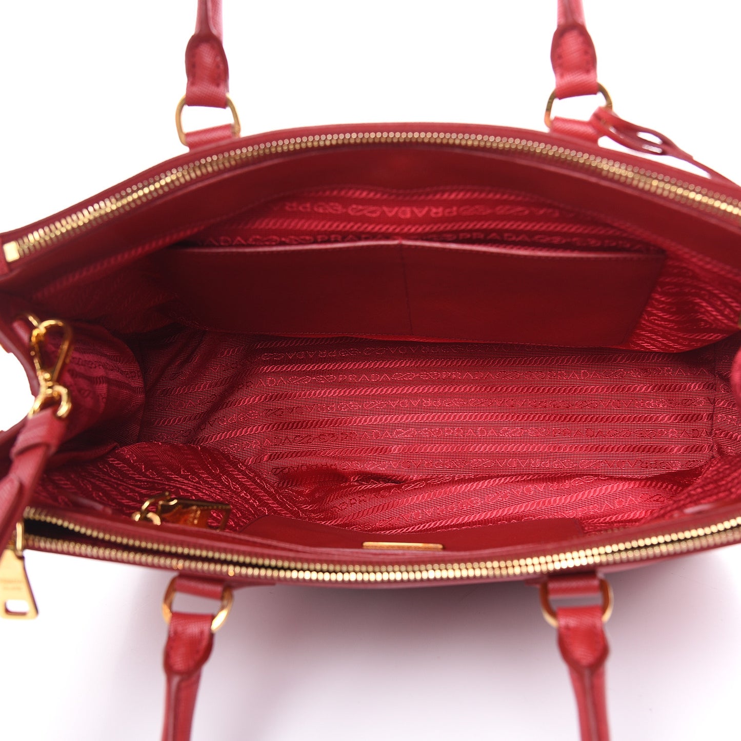 Saffiano Medium Galleria Double Zip Tote Fuoco