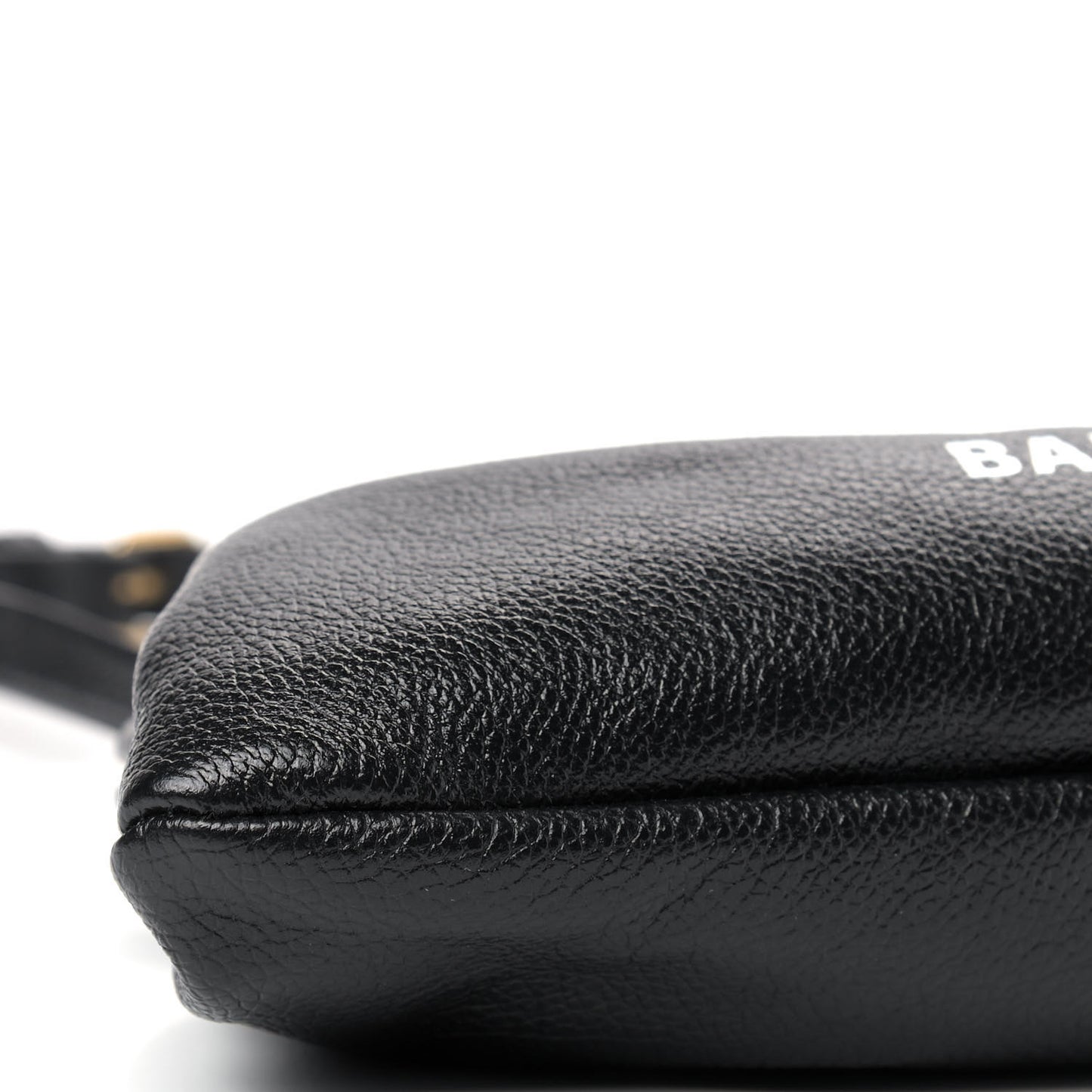 Grained Calfskin Logo Cloud Clutch XS Black
