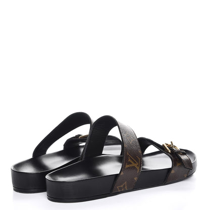 Louis Vuitton Monogram Bom Dia Mule Sandals 42 Black 4 of 10