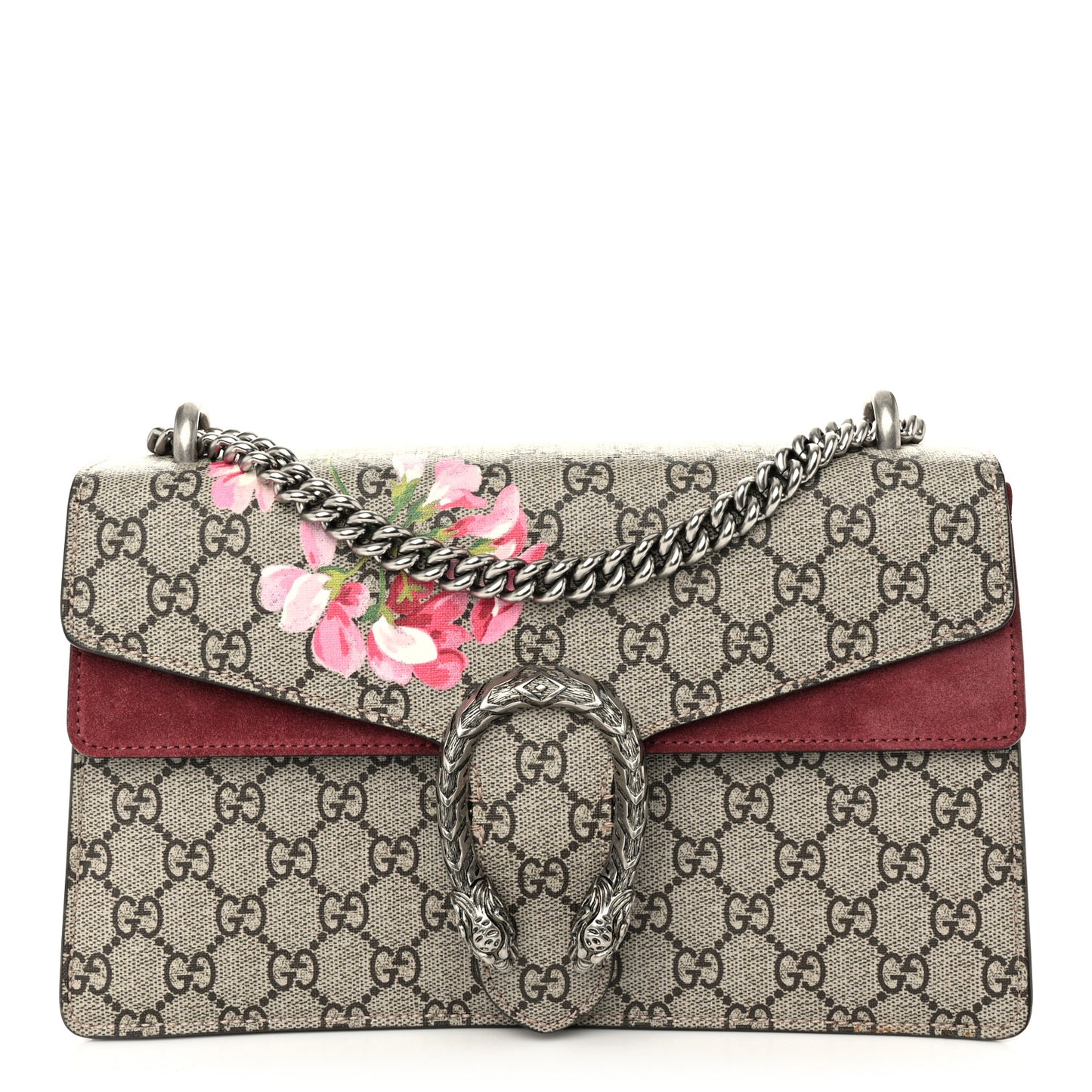 GG Supreme Monogram Blooms Small Dionysus Shoulder Bag Beige Multicolor Dry Rose