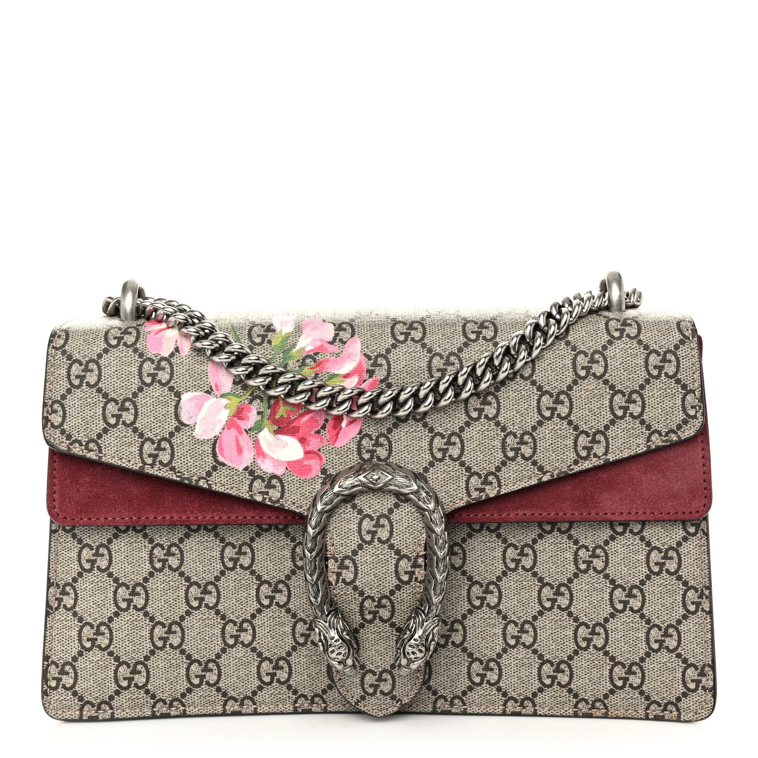 Gucci GG Supreme Monogram Blooms Small Dionysus Shoulder Bag Beige Multicolor Dry Rose 1 of 10